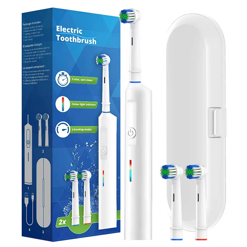מברשת שיניים חשמלית מסתובבת USB נטענת 3 מצבים