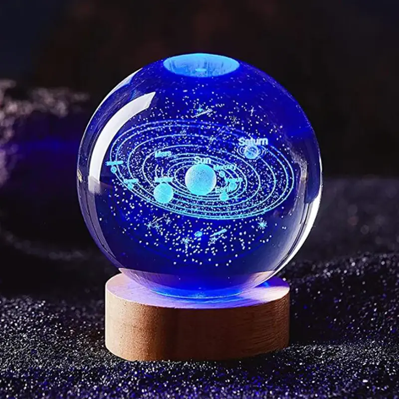 מנורת לילה קריסטל 3D