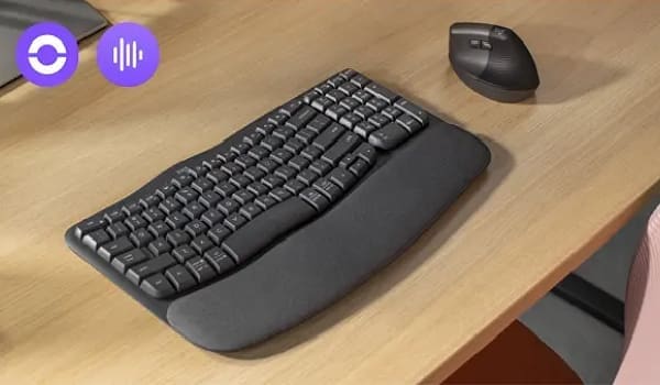 מקלדת ארגונומית אלחוטית Logitech Wave Keys עברית/אנגלית – נוחות חכמה לעבודה ממושכת